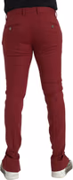 Red Wool Men Slim Fit Dress Pants 3