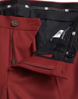 Red Wool Men Slim Fit Dress Pants 5