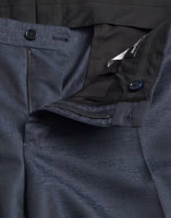Blue Wool Men Skinny Dress Pants 5