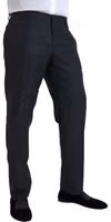 Blue Brocade Wool Skinny Men Dress Pants 2