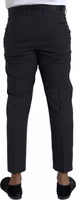Blue Wool Men Skinny Dress Pants 3