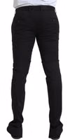 Black Cotton Stretch Skinny Dress Pants 3