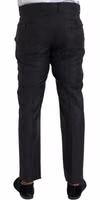 Black Wool Silk Skinny Dress Pants 3