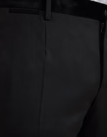 Black Silk Men Skinny Dress Pants 4