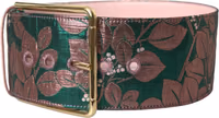 Multicolor Floral Jacquard Lurex Gold Buckle Belt 2