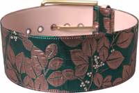 Multicolor Floral Jacquard Lurex Gold Buckle Belt 3