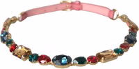 Pink Leather Crystal Chain Embellished Belt 2
