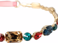 Pink Leather Crystal Chain Embellished Belt 5