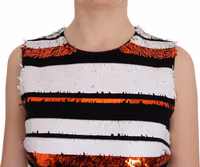 Multicolored Striped Sequined Stretch Dress 5