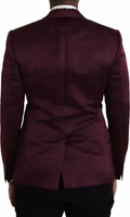 Maroon Silk Single Breasted Coat Blazer 3
