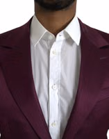 Maroon Silk Single Breasted Coat Blazer 4