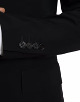 Black Wool Peak Single Breasted Coat Blazer 5