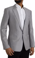 Gray Wool Peak Single Breasted Coat Blazer 2