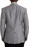 Gray Wool Peak Single Breasted Coat Blazer 3