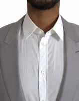 Gray Wool Peak Single Breasted Coat Blazer 4