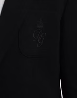 Black Wool Notch Single Breasted Coat Blazer 5