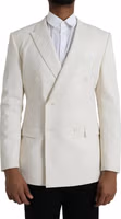 White Wool MARTINI Double Breasted Blazer 1