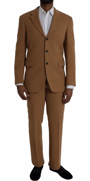 Brown Cashmere 2 Piece Single Breasted Suit