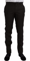 Dark Brown Wool Slim Fit Formal Pants 1