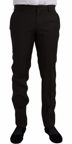Dark Brown Wool Slim Fit Formal Pants