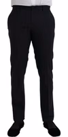 Dark Blue Wool Slim Fit Formal Pants 1