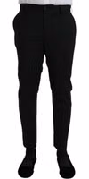Black Wool SlimFit Dress Formal Pants 1