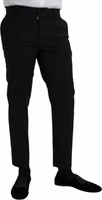 Black Wool SlimFit Dress Formal Pants 2