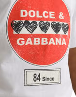 White Amor Heart Cotton Crewneck Short Sleeve T-shirt 5