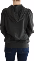 Gray Top Hooded Cotton Zipper Sweater 3