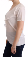 White 100% Lana Wool Top Blouse T-shirt 2