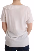 White 100% Lana Wool Top Blouse T-shirt 3