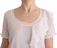 White 100% Lana Wool Top Blouse T-shirt 4
