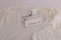 White 100% Lana Wool Top Blouse T-shirt 5