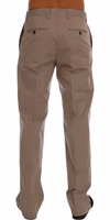 Beige Cotton Stretch Chinos Pants 3