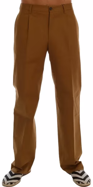 Brown Stretch Cotton Pants