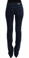 Blue Cotton Bootcut Flared Jeans 3