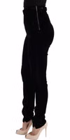Black Velvet Slim Fit Pants 2