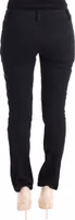 Black Cotton Slim Fit Casual Pants 3