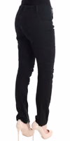Black Cotton Slim Fit Casual Pants 4