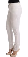 White Cotton Slim Fit Casual Pants 2