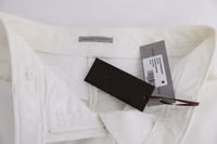 White Cotton Slim Fit Casual Pants 5