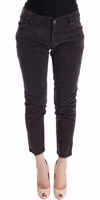 Brown Cotton Cropped Casual Pants 1
