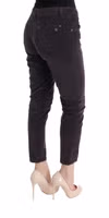 Brown Cotton Cropped Casual Pants 4