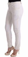 White Cotton Slim Fit Casual Pants 2