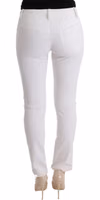 White Cotton Slim Fit Casual Pants 3