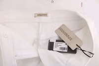 White Cotton Slim Fit Casual Pants 5