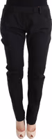 Black Cotton Slim Fit Casual Pants 1