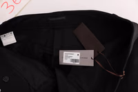 Black Cotton Slim Fit Casual Pants 5