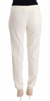 White Cotton Regular Fit Casual Pants 3