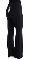 Black Viscose Flare Bootcut Pants 4